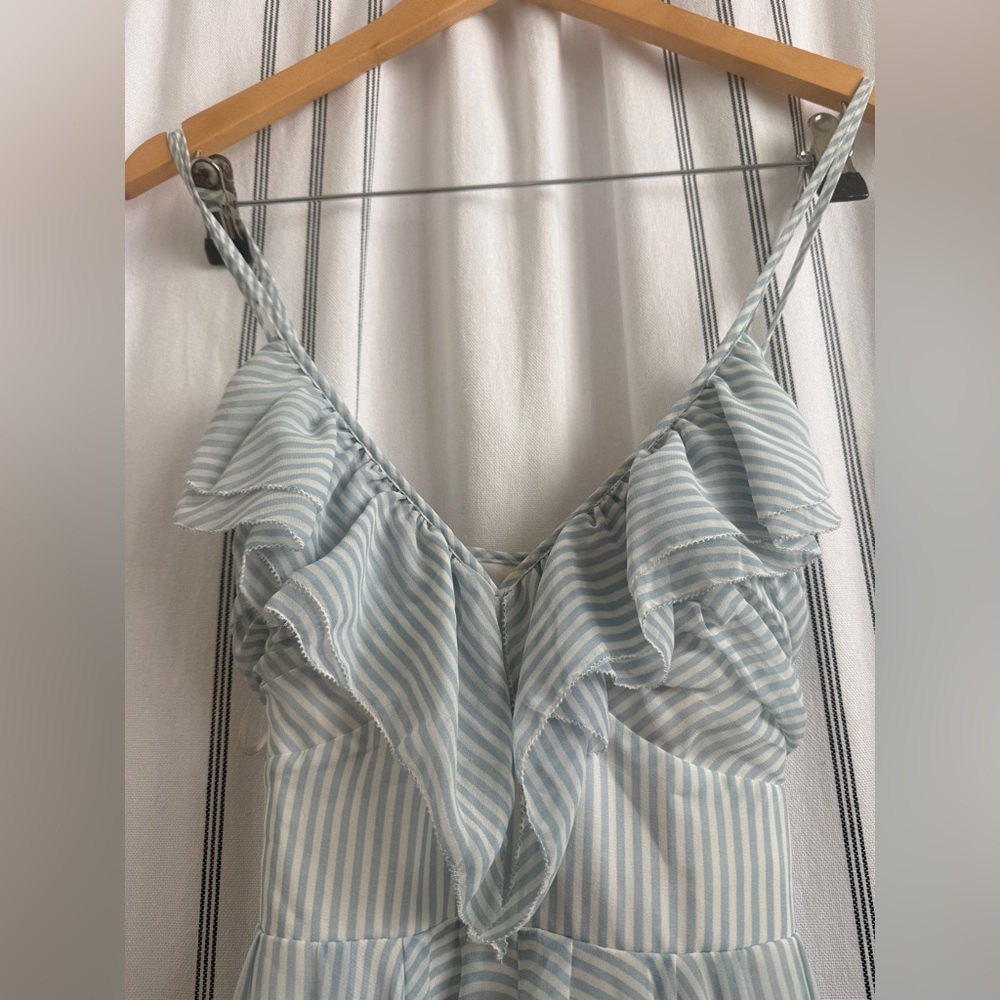 Guess chiffon light blue striped dress - Picture 3 of 9